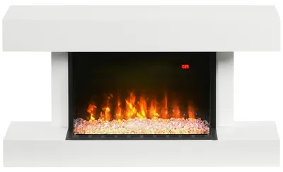 Obrázek produktu pro Elektrický krb, 98 × 27 × 54,5 cm, nastavitelné stupně topení, tichý provoz, bílá barva
