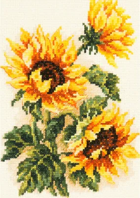 Immagine prodotto di Ago magico Zweigart Edition set per punto croce "Tre girasoli", schema contato, 15x22cm
