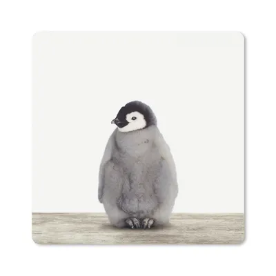 Produktbild von MuchoWow® Mauspad Mousepad Kinder - Pinguin - Grau - Tiere - Mädchen - Jungen 20x20 cm - Mousepads - Maus Mat - Pad - Mausunterlage - Desk Mat - Bureauartikeln