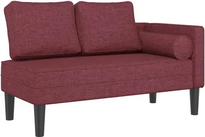 Obrázok produktu pre vidaXL Ležadlo s vankúšom vínovo červená látka