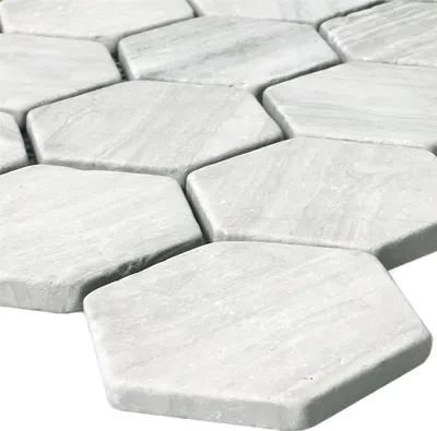Produktbild von Mosaikfliesen Marmor Tarsus Hexagon Grau