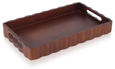 Zdjęcie produktu dla Drewniana taca z uchwytem, 40 x 23,5 x 5 cm, prostokątna, dekoracyjna