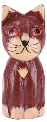 Produktbild von Deko Katze, Holzkatze - Braun, 9*4*4 cm, Tierfiguren