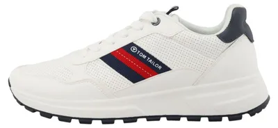 Immagine prodotto di Scarpe da uomo Tom Tailor, modello sportivo con lacci, colore bianco, ideali per il tempo libero