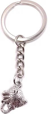 Image de Onwomania Porte-clés Raie Raie de mer Animal de mer Argent Métal Pendentif Charm