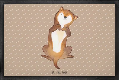 Produktbild von Mr. & Mrs. Panda Schuhabstreifer Hund Streicheln 60 x 90 cm - Hundeglück - Geschenk, Sprüche, Hundeliebe, Bodenvorleger, Süß, Bauch, Hunde, Schmutzfangmatte, teppichmatte