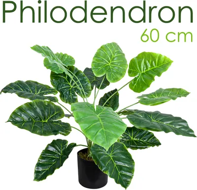 Produktbild von Decovego Künstlicher Aronstab (Araceae Arum Taro), Kunstpflanze aus hochwertigem Kunststoff, 60 cm Höhe, für Innenbereiche, pflegeleicht & allergikerfreundlich