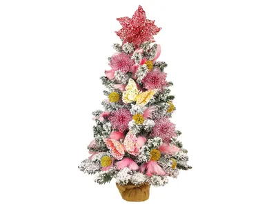 Produktbild von Geschmückter künstlicher Weihnachtsbaum CANDY 60 cm mit LED-BELEUCHTUNG IM TOPF