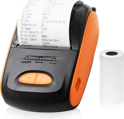 Zdjęcie produktu dla Drukarka paragonów 58 mm Drukarka termiczna Bluetooth Drukarka kart fakturowych Drukarka paragonów z rolkami papieru termicznego, Android iOS Windows, restauracja, supermarket