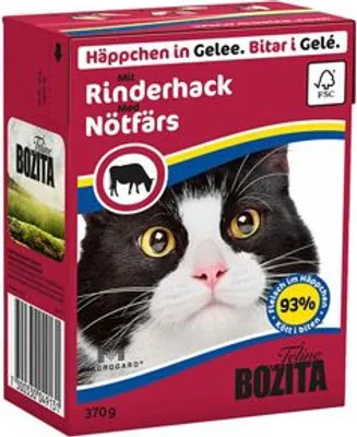 Obrázok produktu pre Bozita 4913, Dospelý, Akékoľvek plemeno, Hovädzie mäso, Kuracie mäso, 370 g, Bez obilnín, Neobsahuje sóju