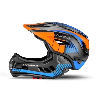 Produktbild von Kinder-Fahrradhelm Mit Abnehmbarem Kinnteil Rockbros Tt-32Sobl-M Grösse M – Schwarz-Orange
