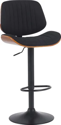 Produktbild von CLP Barhocker Clawson Stoffbezug Bugholz höhenverstellbar und drehbar walnuss/schwarz Gestell Farbe schwarz