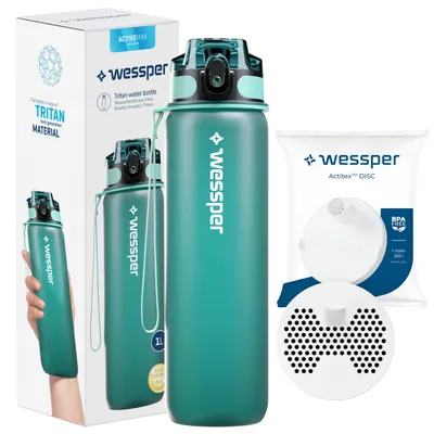 Immagine prodotto di Borraccia Wessper Activemax Triline 1l + cartuccia filtro Wessper Actitex Disc | Borraccia in ottimo stato, completa di cartuccia filtro acqua