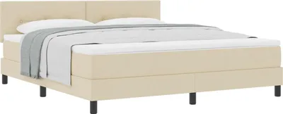 Produktbild von Boxspringbett mit Kopfteil Creme 180 x 200 cm Stoff