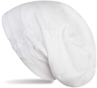 Produktbild von styleBREAKER Uni Beanie Mütze im Destroyed Vintage Look, Weiß