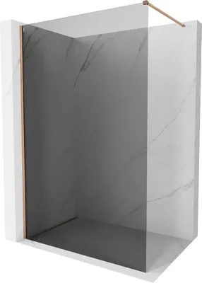 Produktbild von Mexen Kioto-X Duschwand Walk-in 70 x 200 cm, grafit 10 mm, gebürstetes Kupfer - 800-070-101-65-40-X