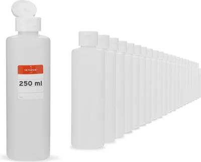Produktbild von 250 x 250 ml Rundflasche G25 mit weißem Klappverschluss