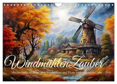 Produktbild von Windmühlenzauber (Wandkalender 2026 DIN A4 quer), CALVENDO Monatskalender