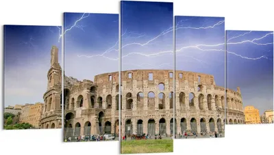 Produktbild von Bild auf Leinwand - Leinwandbild - Italien Architektur Kolosseum Tourismus - 160x85cm - Wand Bild - Wanddeko - Leinwanddruck - Bilder - Kunstdruck - Leinwand bilder - Wandkunst - EA160x85-2505