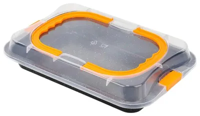 Productafbeelding van Bakvorm met deksel - Metaal - 36 x 23 x 4,5 cm - Zwart