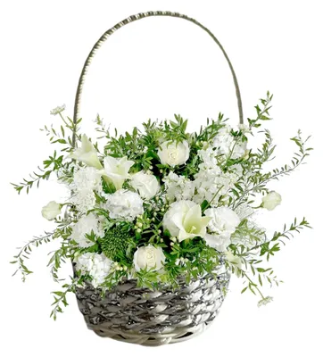 Produktbild von Mini Korb, florale Tischdekoration für Hochzeitstische aus Kunstrattan - natürlicher Aufbewahrungskorb für Wohnzimmer und Schlafzimmer