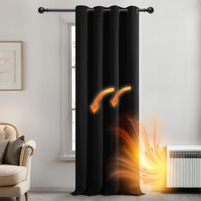 Produktbild von Schwarzes Verdunkelungsvorhang 140x240cm mit Ösen