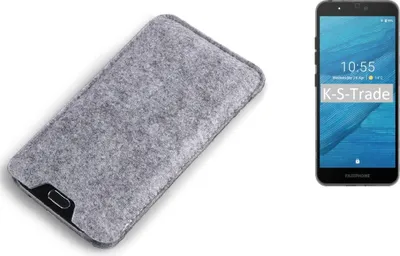 Produktbild von K-S-Trade Filz Handyhülle kompatibel mit Fairphone Fairphone 3 Schutzhülle Filztasche Filz Tasche Case Sleeve Handy Hülle Filzhülle grau