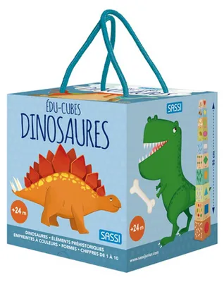 Image de Cube éducatif « Dinosaures » Tiny - 15 x 15 cm - Multicolore | par Sassi Junior
