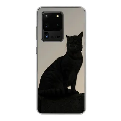 Produktbild von MuchoWow® Handyhülle Schutzhülle Hülle für Samsung Galaxy S20 Ultra Katze - Dunkelheit - Zaun Silikon Softcase Handy Hülle - Karteninhaber