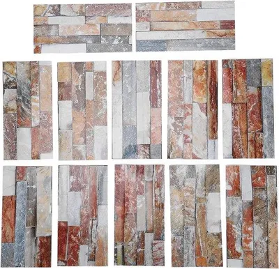 Image de Décoration adhésive antidérapante pour murs et sols, lot de 12 pièces, aspect marbre