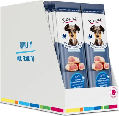 Produktbild von Dokas Dog Hühner-Rolle 32x10g  |  mit Ente