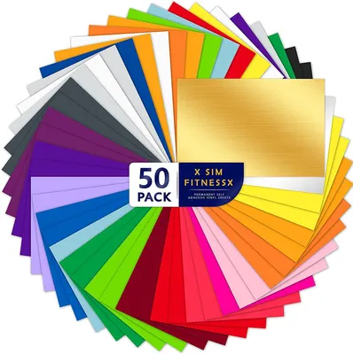Obrázek produktu pro Sada samolepicích vinylových fólií – 50 kusů, rozměr 30 x 20,5 cm – pro scrapbook a dekorace