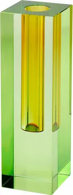 Image de Vase Sari de Gift Company, vase décoratif, vase à fleurs, cristal, vert, jaune, 19,5 cm, 1097105008