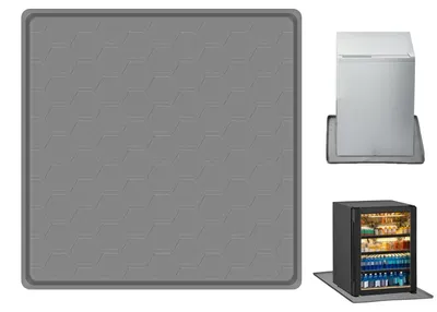 Produktbild von Kühlschrankmatte 60x60cm - Silikon Bodenbeschützer - Waschbare Kühlschrankmatte - Erhöhte Kante - Mini Kühlschrank - Auffangschale