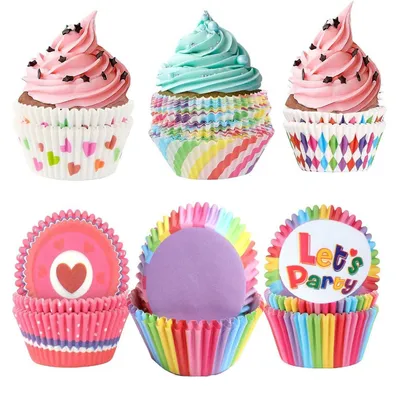 Obrázok produktu pre Formičky na muffiny, papierové, 300 kusov, malé formičky na cupcakes, biele