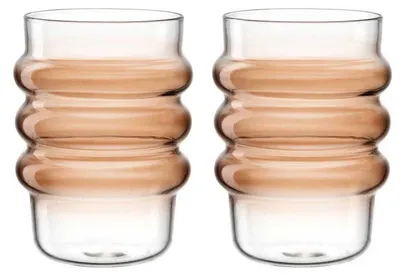 Produktbild von LEONARDO Trinkglas SOLE 440 ml apricot 2er-Set, Sommergetränk-Glas, 440 ml, Glas, Aprikose, 2 Stück(e), 90 mm