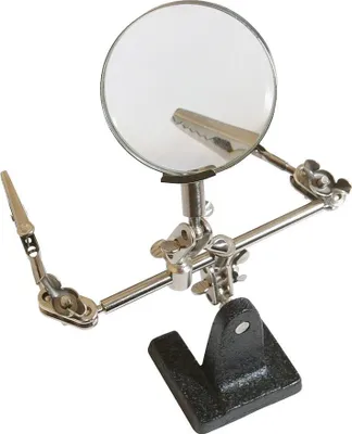 Produktbild von Silverline Dritte Hand mit Lupe 63 mm, 2,5-fache Vergrößerung