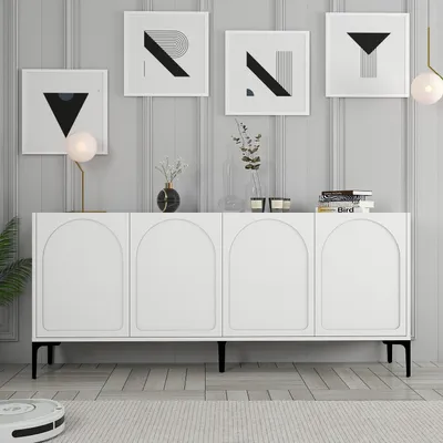 Immagine prodotto di Skye Decor, Lyon 79 - Bianco, Nero, Consolle, Bianco, 100% PANNELLI DI PARTICELLE RIVESTITI IN MELAMMINA, 180 x 35 x 79 cm