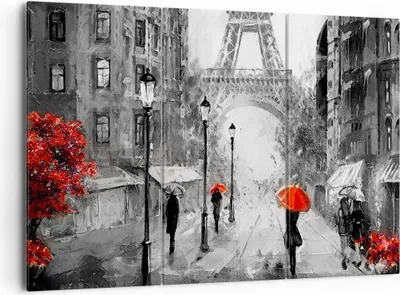 Produktbild von Bild auf Leinwand - Leinwandbild - Paris Stadt Zuhause - 165x110cm - Wand Bild - Wanddeko - Leinwanddruck - Bilder - Kunstdruck - Wanddekoration - Leinwand bilder - Wandkunst - CE165x110-3942