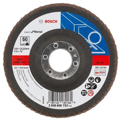 Produktbild von Fächerschleifscheibe X551 Expert for Metal, gewinkelt, 115 mm, 60, Glasgewebe