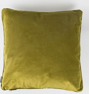 SCHÖNER LEBEN. Samtkissen Keder und Federfüllung moosgrün 70x70cm