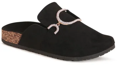 Produktbild von topschuhe24 3219 Damen Pantoletten mit Glitzer, Farbe:Schwarz, Größe:36 EU
