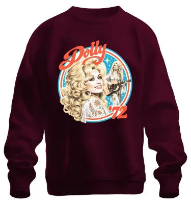 Obrázok produktu pre Dolly Parton, 72, legenda country hudby, mikina s potlačou, farba: bordová, veľkosť: S