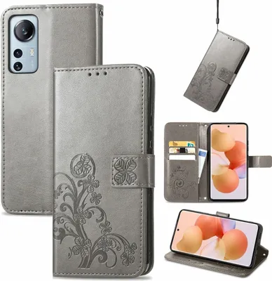 Produktbild von König Design Hülle kompatibel mit Xiaomi 12 Lite Kunstleder Handyhülle - Handy Case Grau