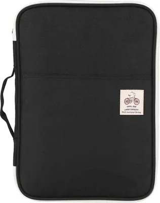 Obrázek produktu pro Taška na dokumenty A4, pořadač, organizér na portfolio, pouzdro na počítač/notebook se zipem (černá)
