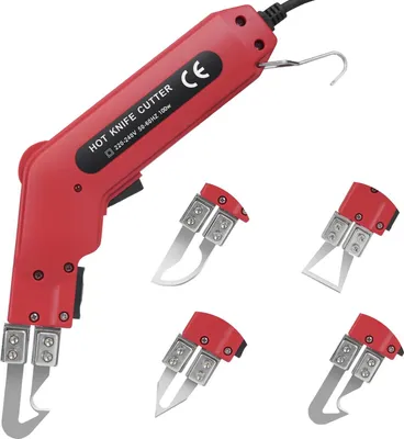 Immagine prodotto di Coltello elettrico 4 in 1 - Strumento da taglio e incisione per polistirolo - 220 V, 100 W - Set di utensili - rosso