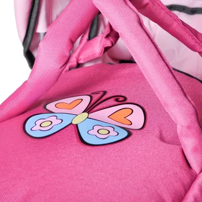 Immagine prodotto di Carrozzina per bambole Kyra - rosa con farfalla