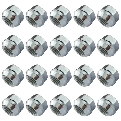 Obrázok produktu pre 20x Otvorené matice kolies Matice M12x1,5 17 mm s kužeľovým golierom SW19 Čierna strieborná