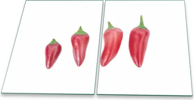 Produktbild von Herdabdeckplatte Glaskeramik 2-Teilig 2x40x52 Paprika Rot Abdeckung Spritzschutz Glas