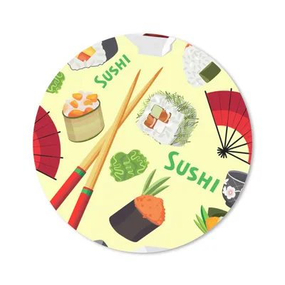 Produktbild von MuchoWow® Mauspad Mousepad Sushi - Japan - Muster 20x20 cm - Mousepads - Maus Mat - Pad - Mausunterlage - Schreibtischmatte